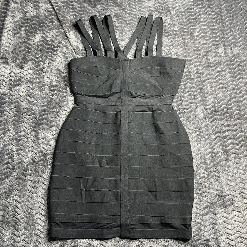 OH yes Black Sleeveless Bandage Dress Sz L